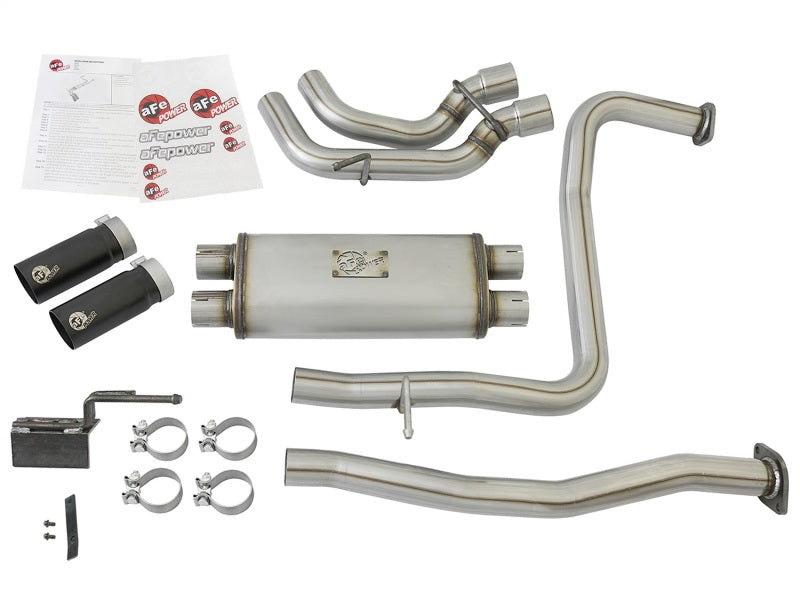 aFe POWER Rebel Series 2-1/2in 409 SS Cat Back Exhaust w/ Black Tips 1