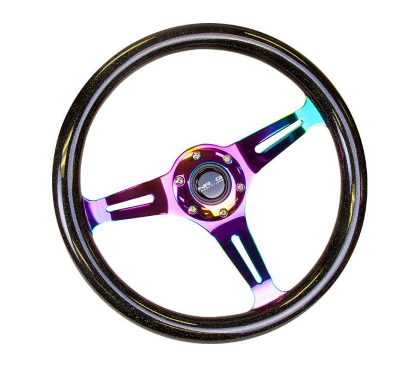 NRG Classic Wood Grain Steering Wheel (350mm) Black Sparkle/Galaxy Col