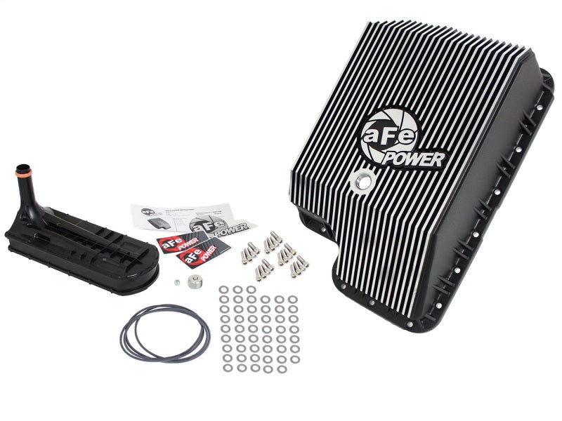 afe Transmission Pan (Black); Ford Diesel Trucks 03-10 V8-6.0/6.4L (td