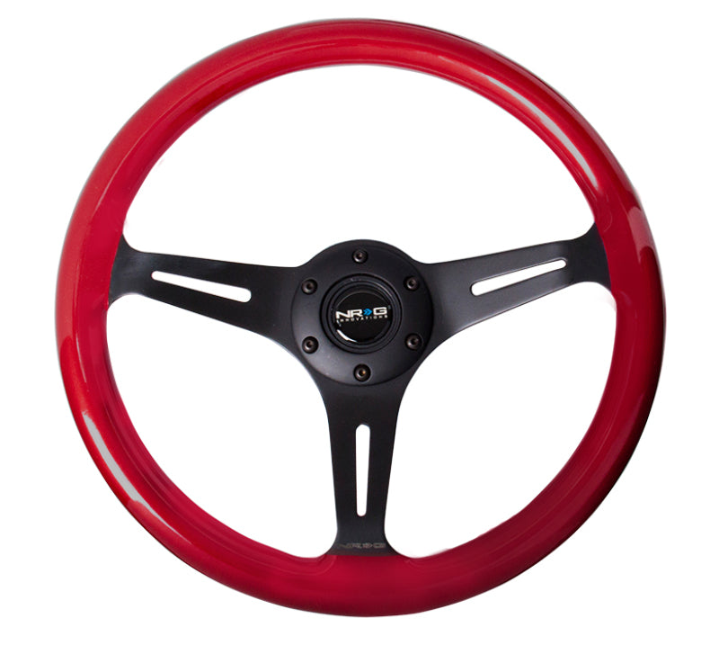 NRG Classic Wood Grain Steering Wheel (350mm) Red Pearl/Flake Paint w/