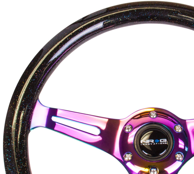 NRG Classic Wood Grain Steering Wheel (350mm) Black Sparkle/Galaxy Col