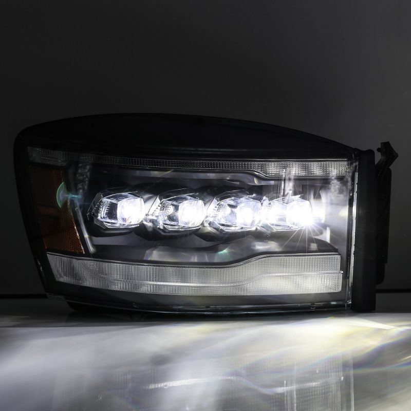 AlphaRex 06-08 Dodge Ram 1500HD NOVA LED ProjHeadlights Plank Style Bl