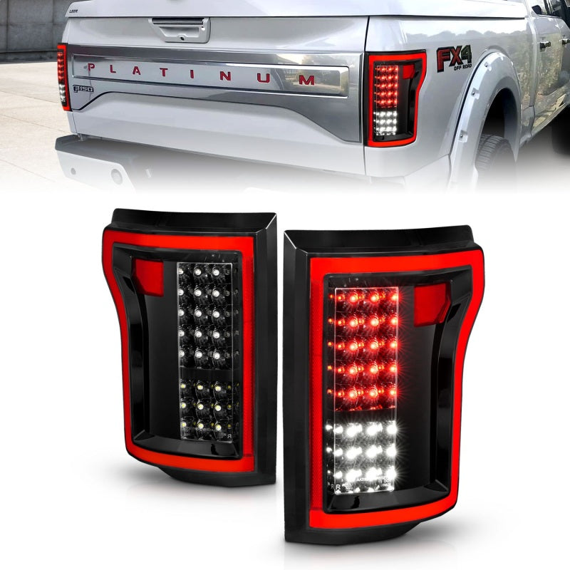 ANZO 2015-2016 Ford F-150 LED Taillights Black