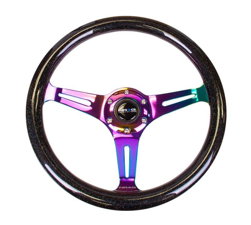 NRG Classic Wood Grain Steering Wheel (350mm) Black Sparkle/Galaxy Col