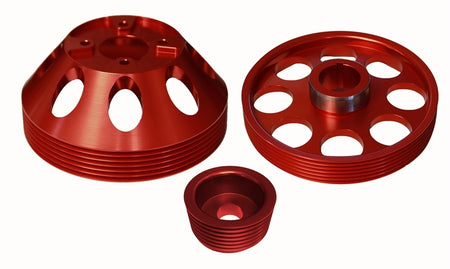 Torque Solution Lightweight WP/Crank/Alt Pulley Combo (Red): Hyundai G