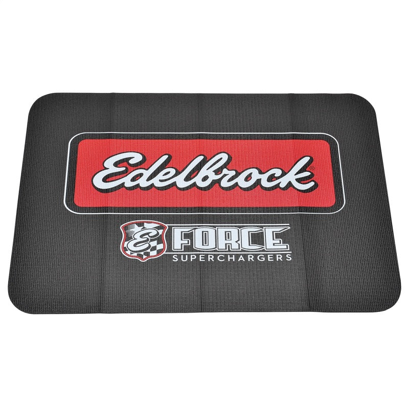 Edelbrock Racing Fender Cover - PVC Foam Mat - 2 Color Printed Edelbro