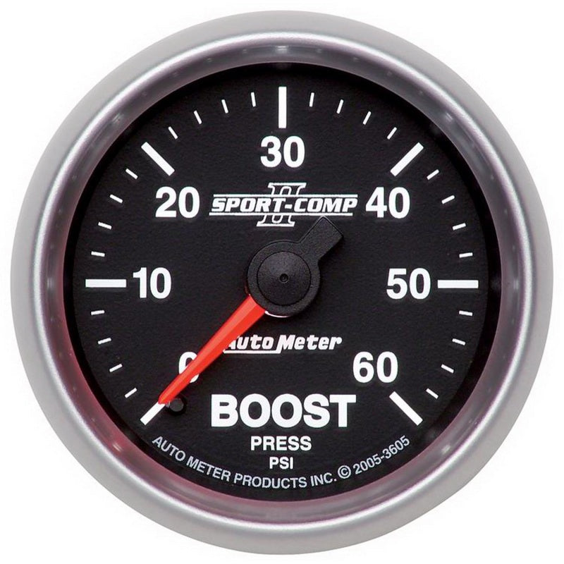 Autometer Sport-Comp II Mechanical 52mm 0-60 PSI Mechanical Boost Gaug