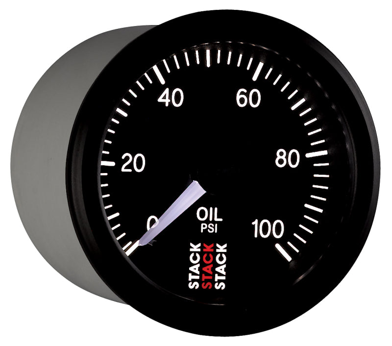 Autometer Stack 52mm 0-100 PSI 1/8in NPTF (M) Mechanical Oil Pressure 