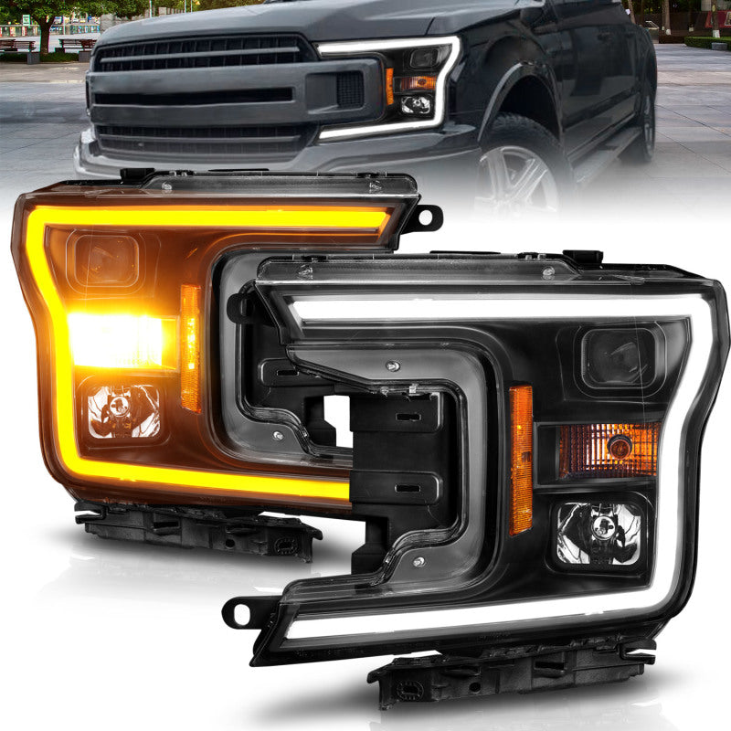 ANZO 2018-2020 Ford F-150 Projector Headlight w/ Plank Style Switchbac